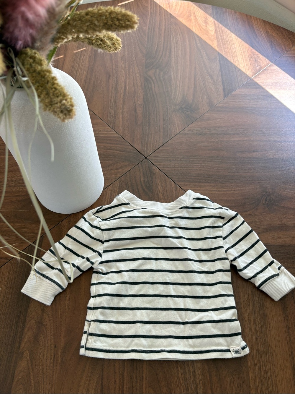 Little Co Long Sleeve Striped Top - White & Black